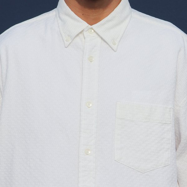 画像14: レノクロス(からみ織)ボタンダウン ボクシーAライン 長袖シャツ【MADE IN JAPAN】『日本製』/ Upscape Audience