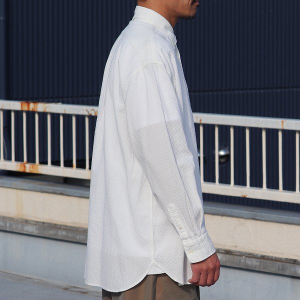 画像4: レノクロス(からみ織)ボタンダウン ボクシーAライン 長袖シャツ【MADE IN JAPAN】『日本製』/ Upscape Audience