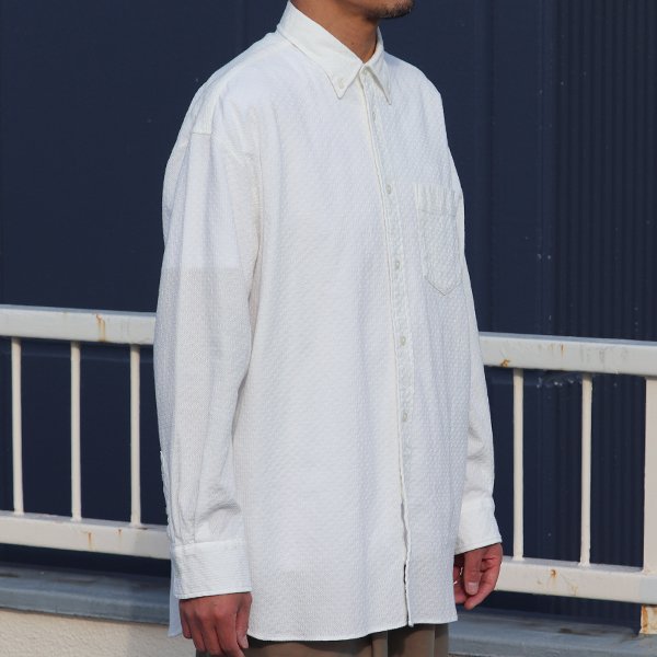 画像13: レノクロス(からみ織)ボタンダウン ボクシーAライン 長袖シャツ【MADE IN JAPAN】『日本製』/ Upscape Audience