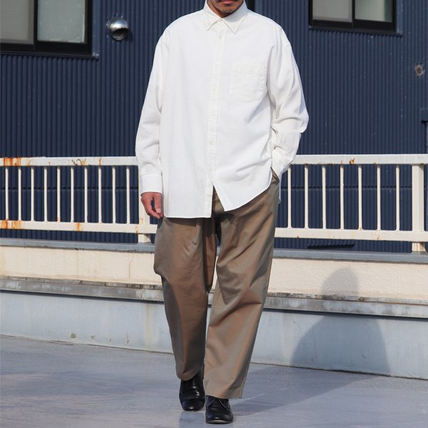 画像5: レノクロス(からみ織)ボタンダウン ボクシーAライン 長袖シャツ【MADE IN JAPAN】『日本製』/ Upscape Audience