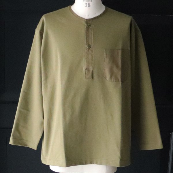 画像4: VORTEX 8オンス (MVS天竺) 布帛ミックス スリーピング ヘンリーネック 長袖 Tシャツ【MADE IN JAPAN】『日本製』/ Upscape Audience