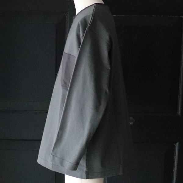 画像3: VORTEX 8オンス (MVS天竺) 布帛ミックス スリーピング ヘンリーネック 長袖 Tシャツ【MADE IN JAPAN】『日本製』/ Upscape Audience