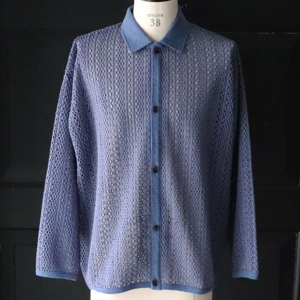 画像7: ハンドクロシェライク ラッセルレース ポロ 長袖 カーディガン 【MADE IN JAPAN】『日本製』【送料無料】/ Upscape Audience