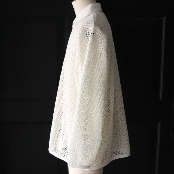 画像10: ハンドクロシェライク ラッセルレース ポロ 長袖 カーディガン 【MADE IN JAPAN】『日本製』【送料無料】/ Upscape Audience