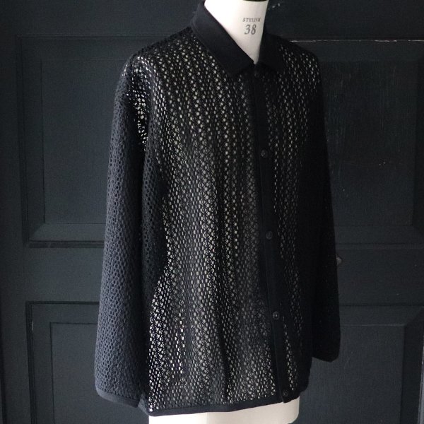 画像15: ハンドクロシェライク ラッセルレース ポロ 長袖 カーディガン 【MADE IN JAPAN】『日本製』【送料無料】/ Upscape Audience