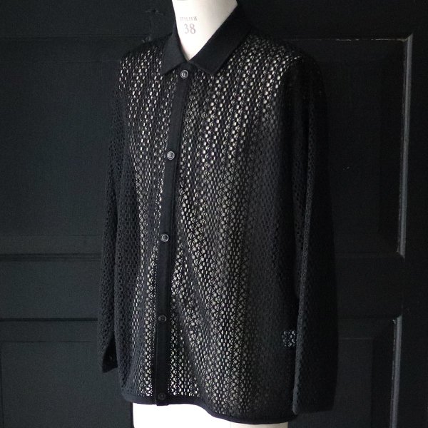 画像12: ハンドクロシェライク ラッセルレース ポロ 長袖 カーディガン 【MADE IN JAPAN】『日本製』【送料無料】/ Upscape Audience