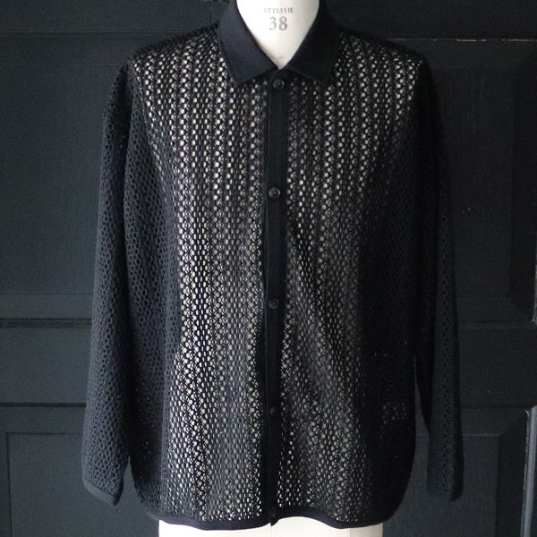 画像11: ハンドクロシェライク ラッセルレース ポロ 長袖 カーディガン 【MADE IN JAPAN】『日本製』【送料無料】/ Upscape Audience