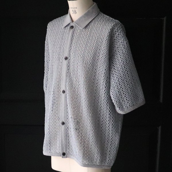 画像13: ハンドクロシェライク ラッセルレース ポロ ハーフスリーブ カーディガン 【MADE IN JAPAN】『日本製』【送料無料】/ Upscape Audience