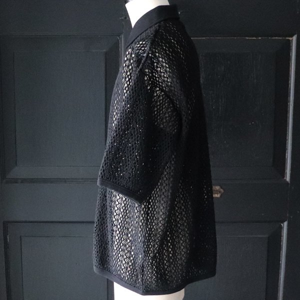 画像11: ハンドクロシェライク ラッセルレース ポロ ハーフスリーブ カーディガン 【MADE IN JAPAN】『日本製』【送料無料】/ Upscape Audience