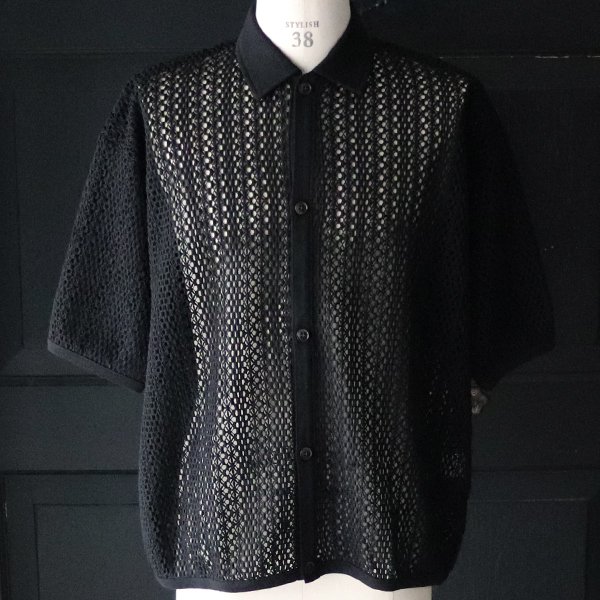 画像10: ハンドクロシェライク ラッセルレース ポロ ハーフスリーブ カーディガン 【MADE IN JAPAN】『日本製』【送料無料】/ Upscape Audience