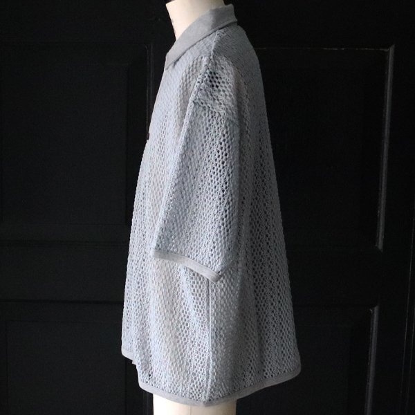 画像14: ハンドクロシェライク ラッセルレース ポロ ハーフスリーブ カーディガン 【MADE IN JAPAN】『日本製』【送料無料】/ Upscape Audience