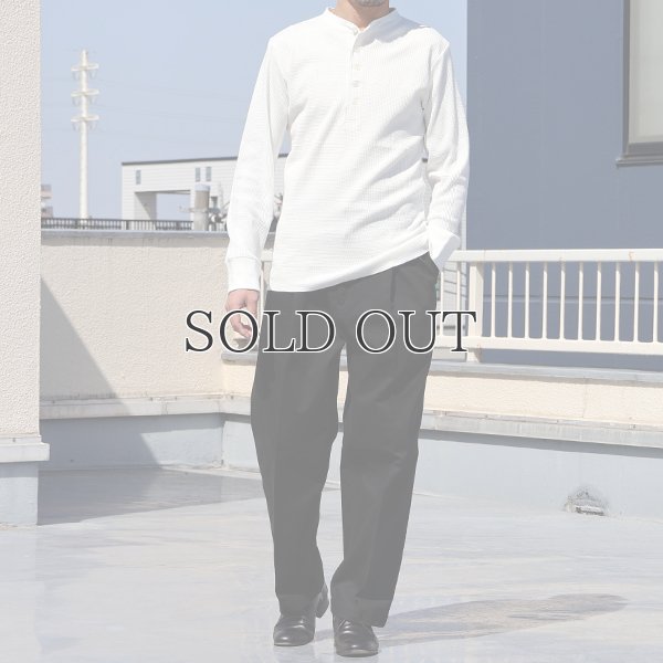 画像5: BOROライク ランダムワッフル ランダム釦モックヘンリーカットソー【MADE IN JAPAN】『日本製』/ Upscape Audience