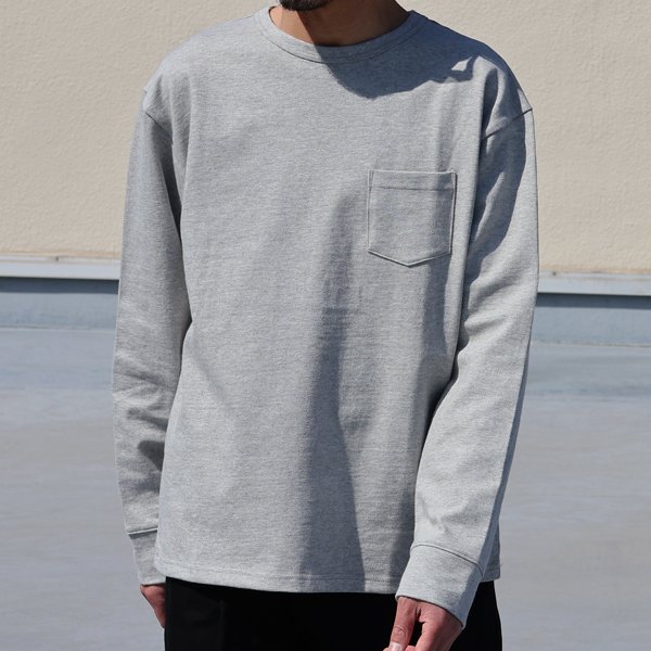 画像3: 【RE PRICE / 価格改定】ヘビーウェイト天竺クルーネックポケット付きカットソー長袖【MADE IN JAPAN】『日本製』 / Upscape Audience