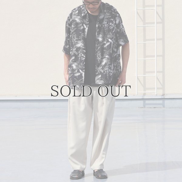 画像6: 「丹後」レーヨンライク ピーチファイユ ネオン&リーフパターン レギュラーカラー ハーフスリーブシャツ【MADE IN JAPAN】『日本製』/ Upscape Audience