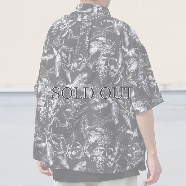 画像5: 「丹後」レーヨンライク ピーチファイユ ネオン&リーフパターン レギュラーカラー ハーフスリーブシャツ【MADE IN JAPAN】『日本製』/ Upscape Audience