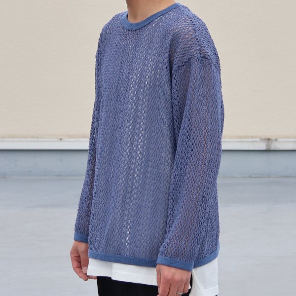 画像4: ハンドクロシェライク ラッセルレース  クルーネック 長袖 ニットソー 【MADE IN JAPAN】『日本製』/ Upscape Audience