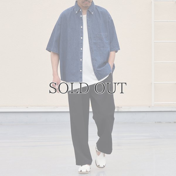 画像6: 「備後」 7オンス ムラデニム 釦ダウン ボク シーAライン ハーフスリーブシャツ【MADE IN JAPAN】『日本製』/ Upscape Audience
