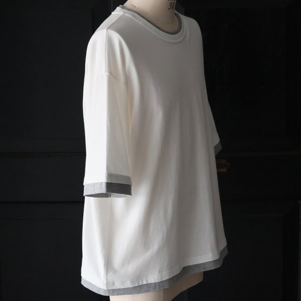 画像10: 「丹後」度詰天竺 (6オンス) フェイクレイヤード クルーネック ハーフスリーブ Tシャツ【MADE IN JAPAN】『日本製』/ Upscape Audience