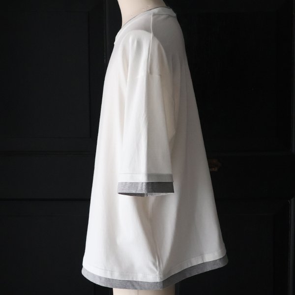 画像8: 「丹後」度詰天竺 (6オンス) フェイクレイヤード クルーネック ハーフスリーブ Tシャツ【MADE IN JAPAN】『日本製』/ Upscape Audience