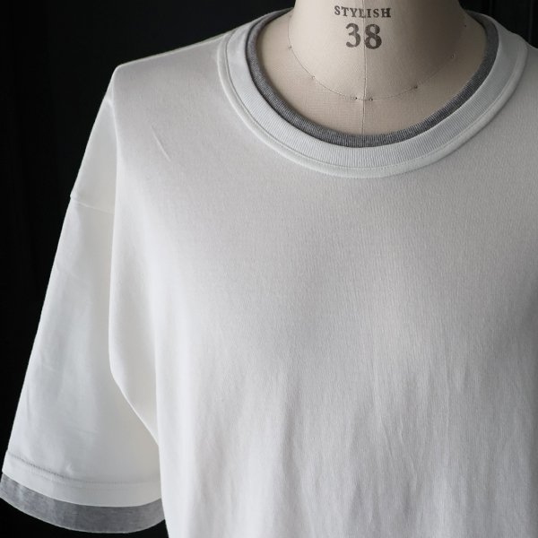 画像11: 「丹後」度詰天竺 (6オンス) フェイクレイヤード クルーネック ハーフスリーブ Tシャツ【MADE IN JAPAN】『日本製』/ Upscape Audience