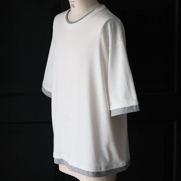 画像7: 「丹後」度詰天竺 (6オンス) フェイクレイヤード クルーネック ハーフスリーブ Tシャツ【MADE IN JAPAN】『日本製』/ Upscape Audience