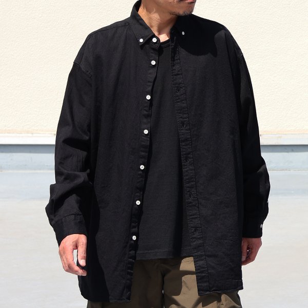 画像3: 「備中備後」6オンス デニム 釦ダウン ボクシーAライン 長袖シャツ【MADE IN JAPAN】『日本製』/ Upscape Audience