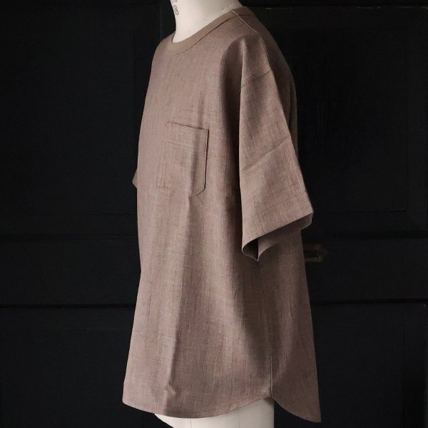 画像11: Naturemier™️（ナチュレミア）TECH リネンライク メランジクロス クルーネック グラスポケット ハーフスリーブ シャツ【MADE IN JAPAN】『日本製』/ Upscape Audience