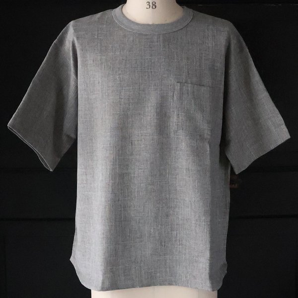 画像12: Naturemier™️（ナチュレミア）TECH リネンライク メランジクロス クルーネック グラスポケット ハーフスリーブ シャツ【MADE IN JAPAN】『日本製』/ Upscape Audience