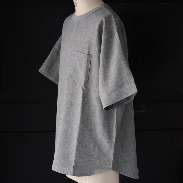 画像13: Naturemier™️（ナチュレミア）TECH リネンライク メランジクロス クルーネック グラスポケット ハーフスリーブ シャツ【MADE IN JAPAN】『日本製』/ Upscape Audience