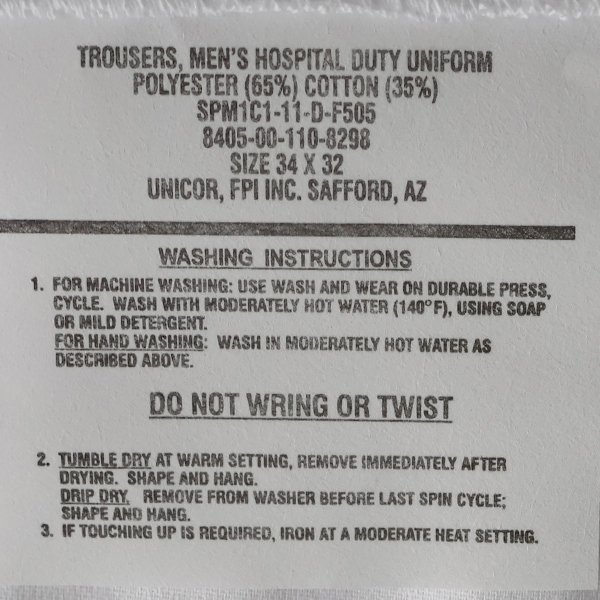 画像17: DEAD STOCK / U.S. Hospital Duty White Trousers(アメリカ ホスピタル ホワイト トラウザーズ )