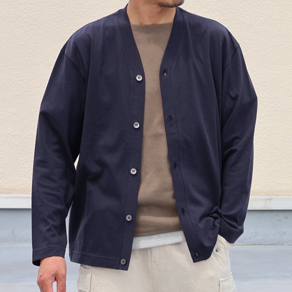 画像6: 「丹後」度詰天竺(6オンス)Vネック カーディガン【MADE IN JAPAN】『日本製』/ Upscape Audience