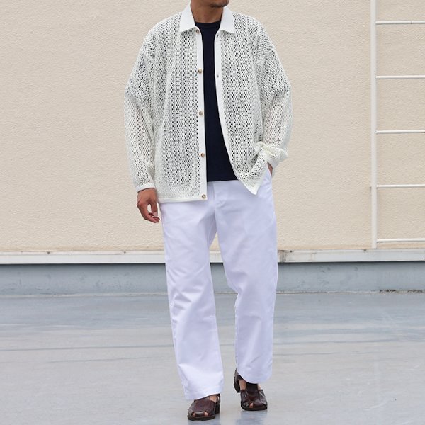 画像6: ハンドクロシェライク ラッセルレース ポロ 長袖 カーディガン 【MADE IN JAPAN】『日本製』【送料無料】/ Upscape Audience