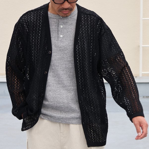 画像3: ハンドクロシェライク ラッセルレース Vネック 長袖 カーディガン 【MADE IN JAPAN】『日本製』【送料無料】/ Upscape Audience