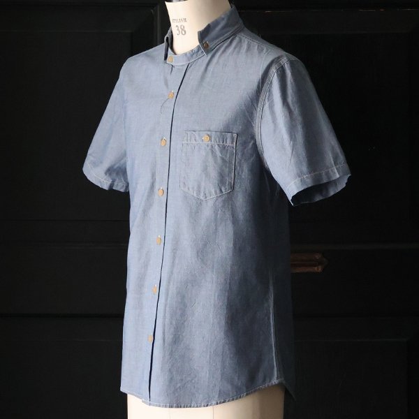 画像3: 【RE PRICE / 価格改定】ダンガリースタンドボタンダウンカラー半袖シャツ / Audience x GUNG HO