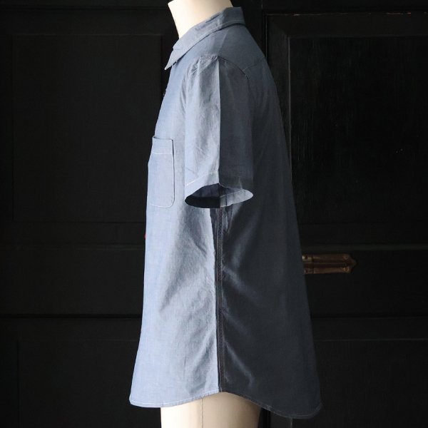 画像4: 【RE PRICE / 価格改定】ダンガリーランダムボタン半袖シャツ / Audience x GUNG HO