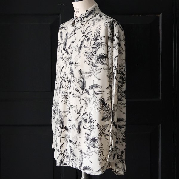 画像3: 「丹後」レーヨンライク ピーチファイユ ネオン&リーフパターン レギュラーカラー 長袖シャツ【MADE IN JAPAN】『日本製』/ Upscape Audience