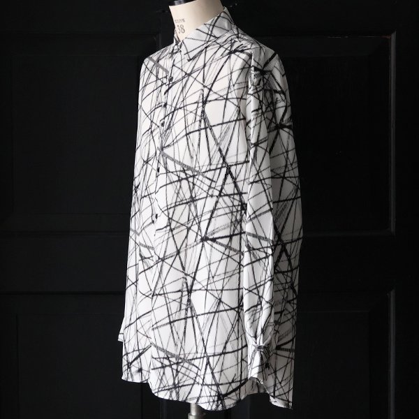 画像3: 「丹後」レーヨンライク ピーチファイユ ネオン&リーフパターン レギュラーカラー 長袖シャツ【MADE IN JAPAN】『日本製』/ Upscape Audience