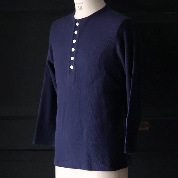 画像3: 【RE PRICE/価格改定】度詰ワッフル1コンチョボタンヘンリーネック7分袖カットソー【MADE IN JAPAN】『日本製』/ Upscape Audience