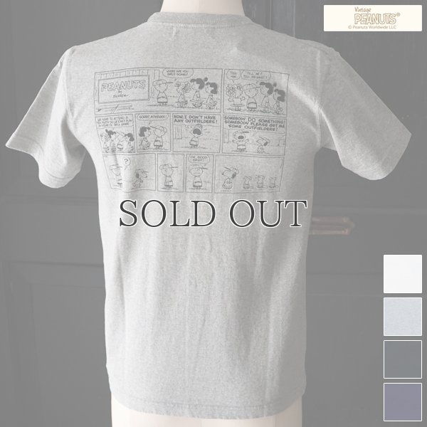 画像1: Old Snoopy "Schulz-Comic" 7.1oz米綿丸胴オールドプリントクルーネックポケットT / Audience