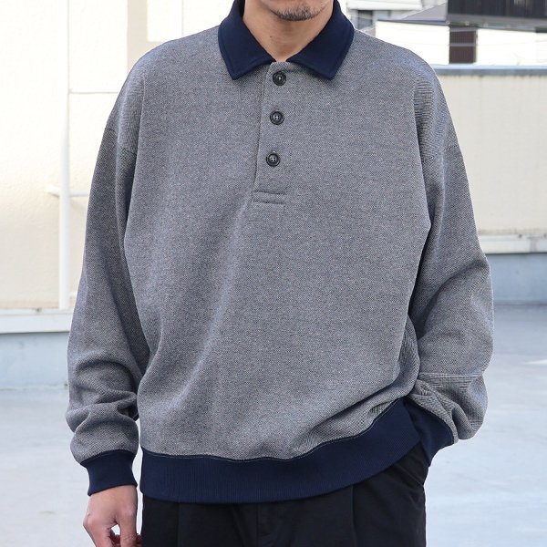 画像3: ボンバーヒート ツィード ポロ スウェットライク【MADE IN JAPAN】『日本製』 / Upscape Audience