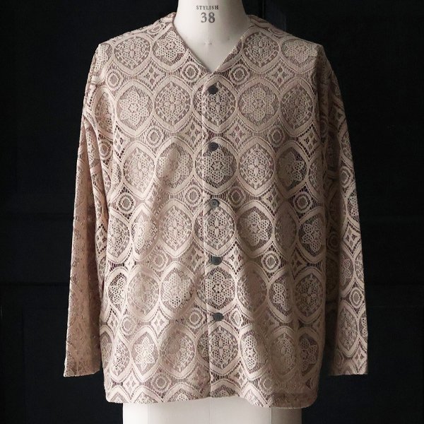 画像10: 「北陸」杢調ジャガードレース 長袖 ベース ボールカーディガン【MADE IN JAPAN】『日本製』/ Upscape Audience