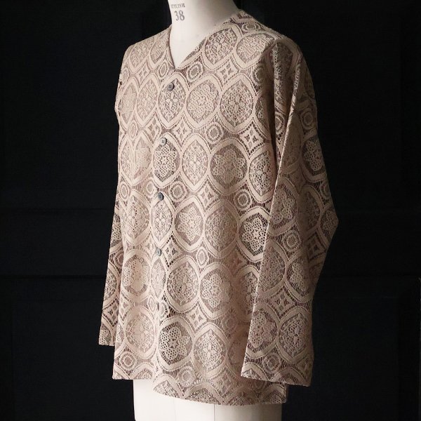 画像11: 「北陸」杢調ジャガードレース 長袖 ベース ボールカーディガン【MADE IN JAPAN】『日本製』/ Upscape Audience