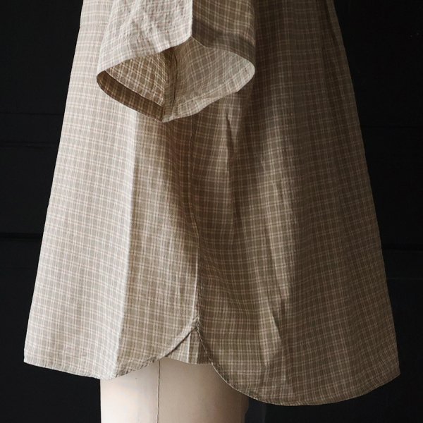 画像21: 播州織 ドビーミニチェック レギュラーカラー ボクシーAライン ハーフスリーブ ワーク シャツ【MADE IN JAPAN】『日本製』/ Upscape Audience