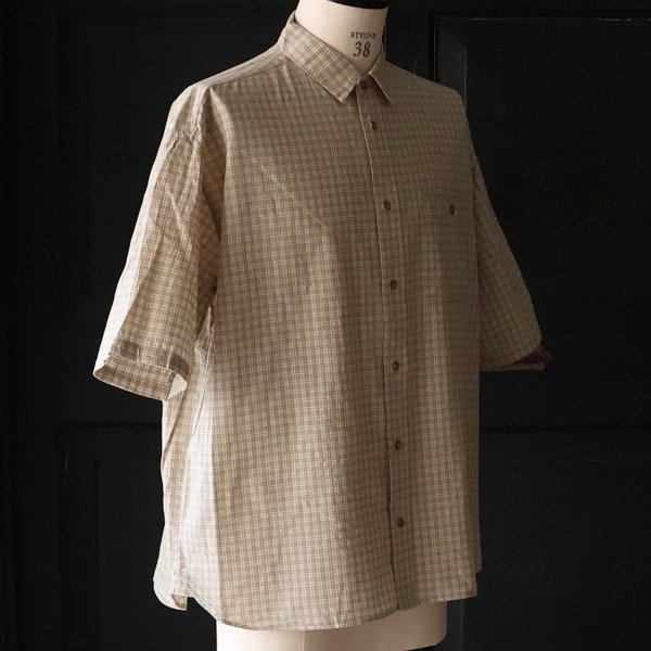 画像18: 播州織 ドビーミニチェック レギュラーカラー ボクシーAライン ハーフスリーブ ワーク シャツ【MADE IN JAPAN】『日本製』/ Upscape Audience