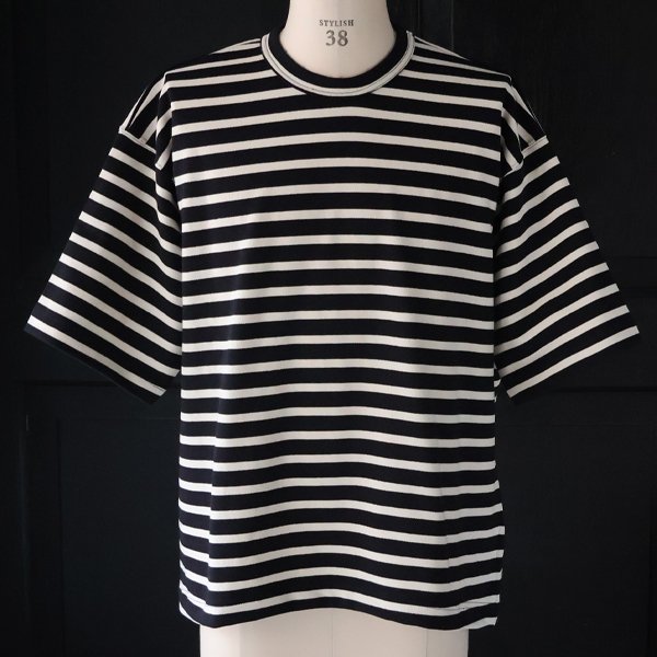 画像17: Basque 10オンス ( バスク天竺 ) フレンチ ボーダー クルーネック ハーフスリーブ バルーンTシャツ【MADE IN JAPAN】『日本製』/ Upscape Audience