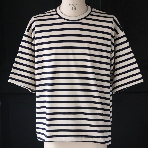 画像13: Basque 10オンス ( バスク天竺 ) フレンチ ボーダー クルーネック ハーフスリーブ バルーンTシャツ【MADE IN JAPAN】『日本製』/ Upscape Audience