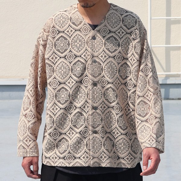 画像3: 「北陸」杢調ジャガードレース 長袖 ベース ボールカーディガン【MADE IN JAPAN】『日本製』/ Upscape Audience