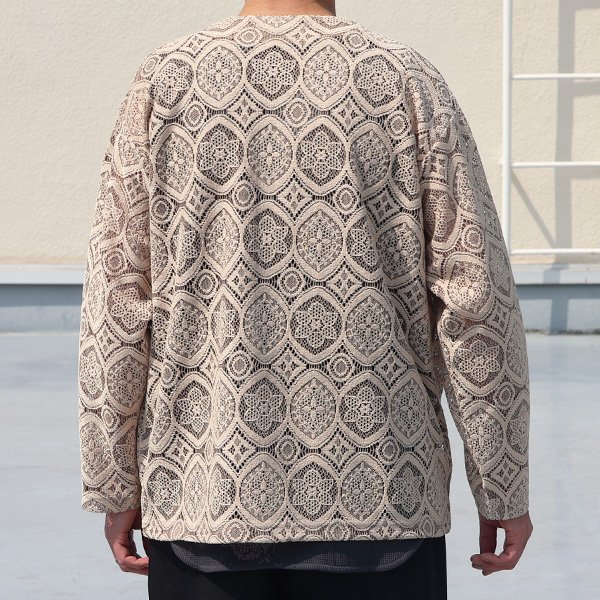 画像5: 「北陸」杢調ジャガードレース 長袖 ベース ボールカーディガン【MADE IN JAPAN】『日本製』/ Upscape Audience