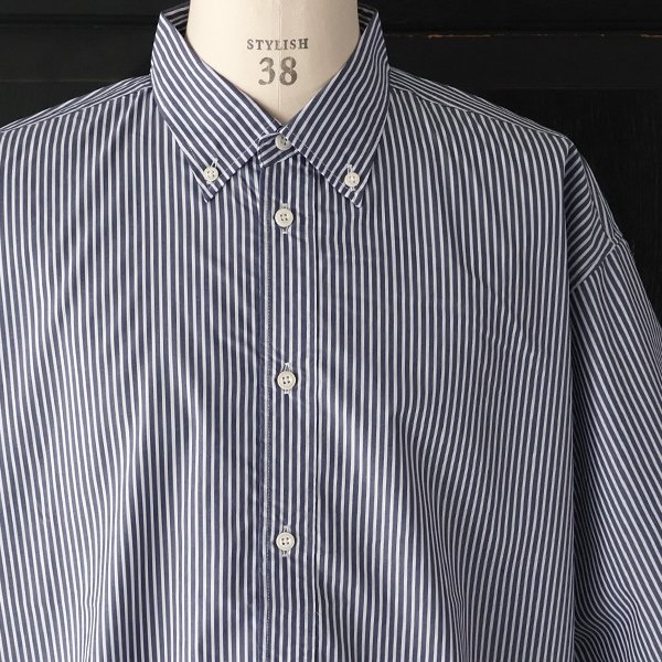 画像24: 吸水速乾・接触冷感・UVカット「多機能TECH 」 コットンライク ストライプ ボタンダウン ボクシーAライン ハーフスリーブシャツ【MADE IN JAPAN】『日本製』/ Upscape Audience