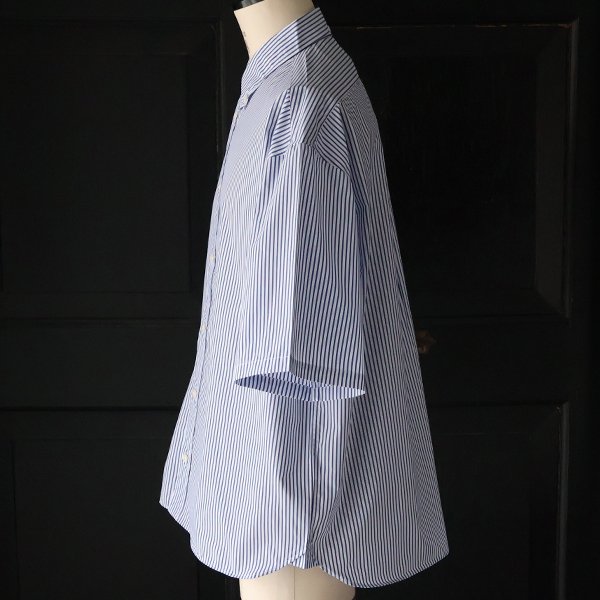 画像17: 吸水速乾・接触冷感・UVカット「多機能TECH 」 コットンライク ストライプ ボタンダウン ボクシーAライン ハーフスリーブシャツ【MADE IN JAPAN】『日本製』/ Upscape Audience